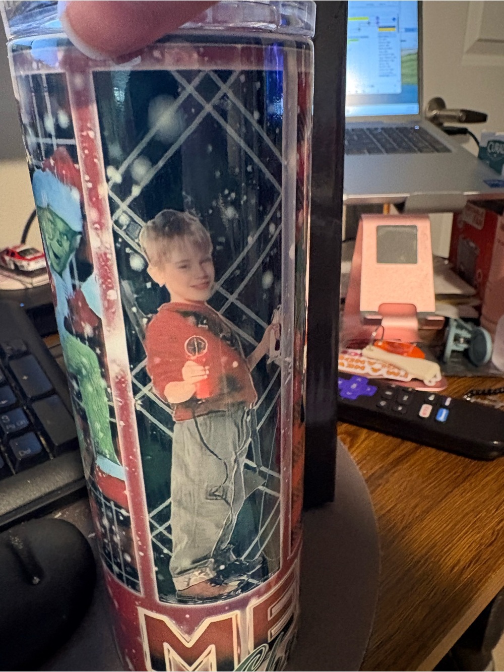 Holiday tumbler Photo Cylinder - Red